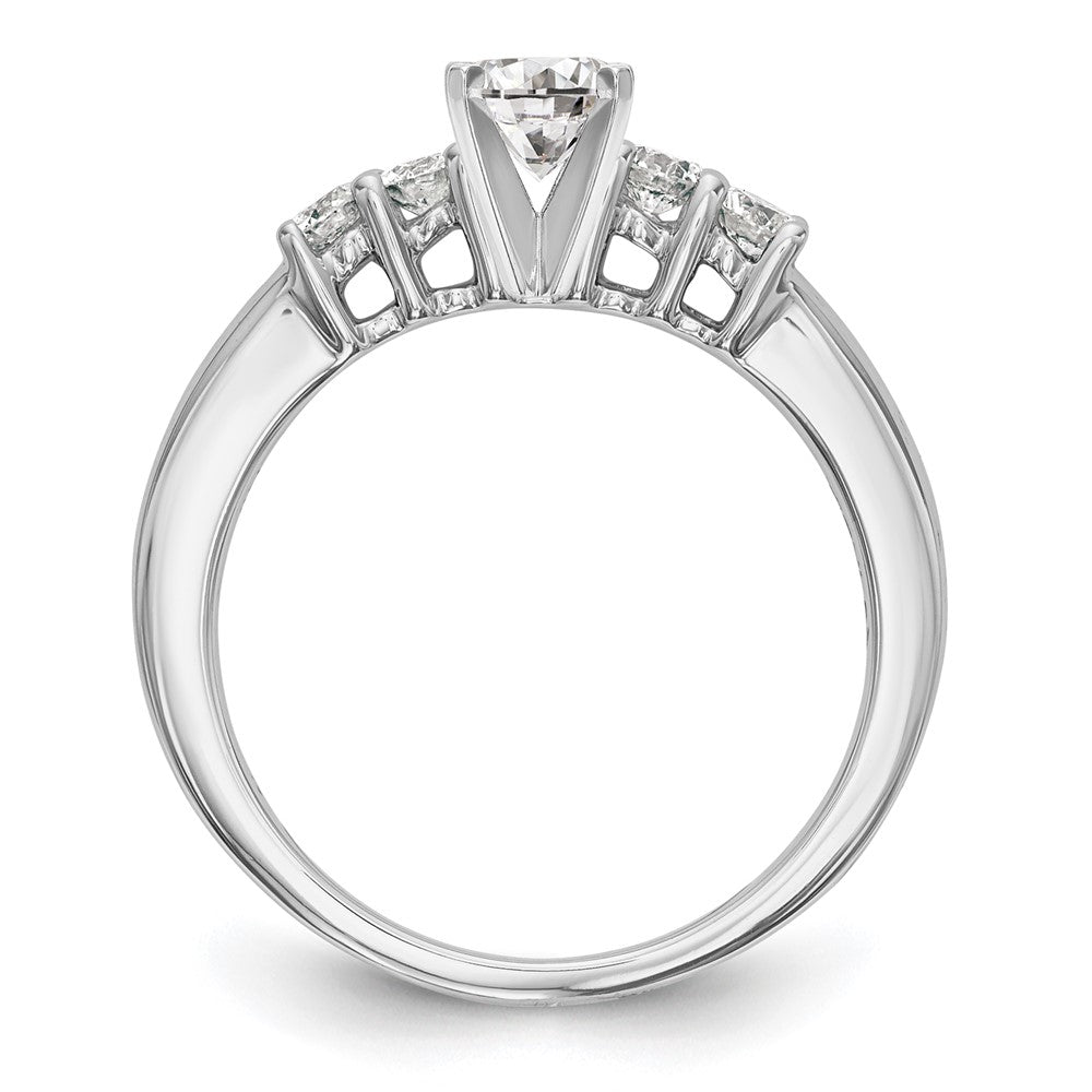 14K Weißgold Verlobungsring mit 5 Diamanten in Krappenfassung