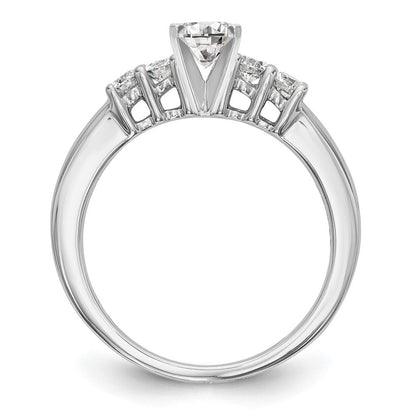 14K Weißgold Verlobungsring mit 5 Diamanten in Krappenfassung
