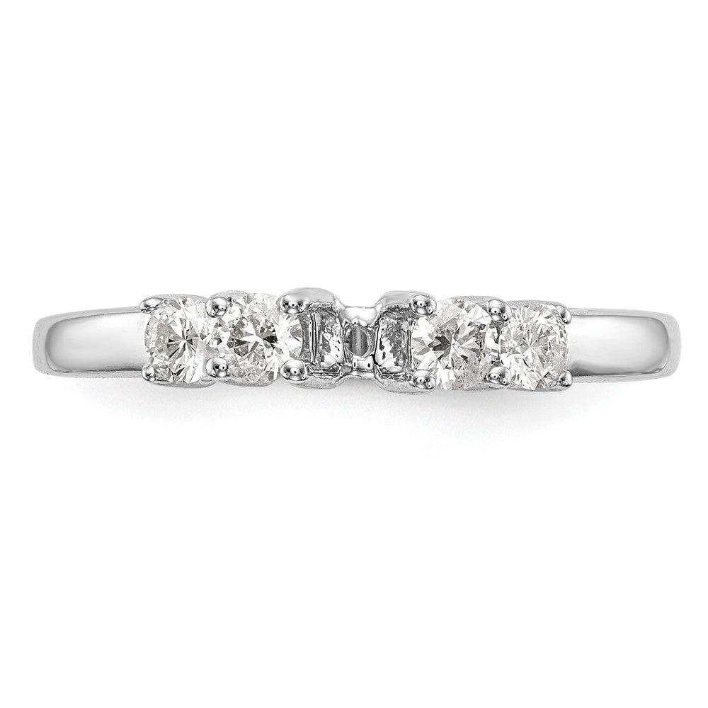 14K Weißgold Verlobungsring mit 5 Diamanten in Krappenfassung