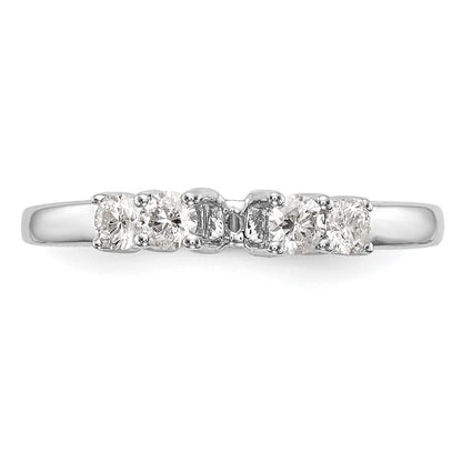 14K Weißgold Verlobungsring mit 5 Diamanten in Krappenfassung