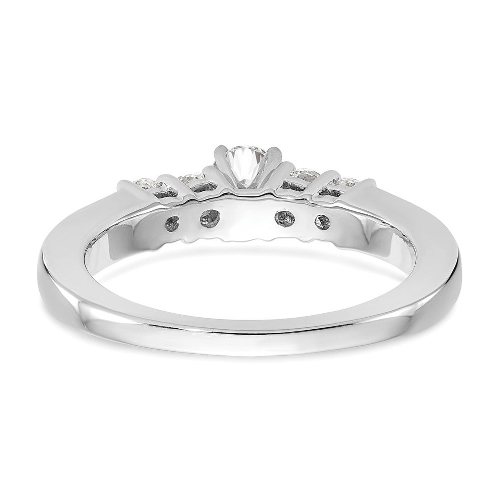 14K Weißgold Verlobungsring mit 5 Diamanten in Krappenfassung