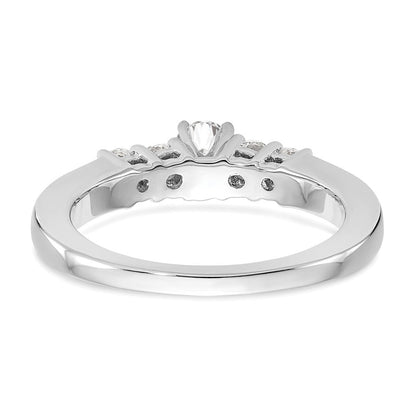 14K Weißgold Verlobungsring mit 5 Diamanten in Krappenfassung