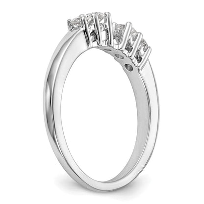 14K Weißgold Verlobungsring mit 5 Diamanten in Krappenfassung