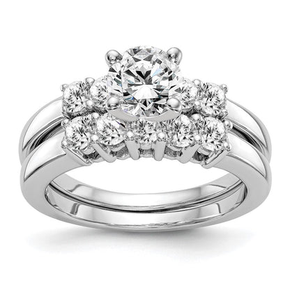 14K Weißgold Verlobungsring mit 5 Diamanten in Krappenfassung