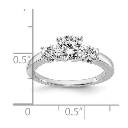 14K Weißgold Verlobungsring mit 5 Diamanten in Krappenfassung
