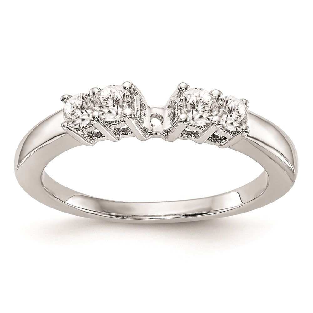 14K Weißgold Verlobungsring mit 5 Diamanten in Krappenfassung