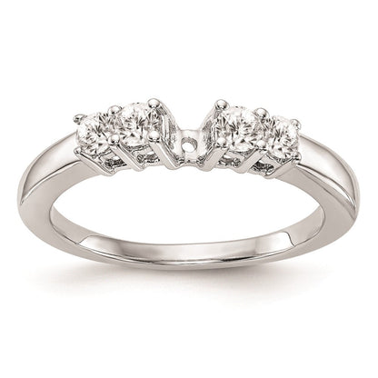14K Weißgold Verlobungsring mit 5 Diamanten in Krappenfassung