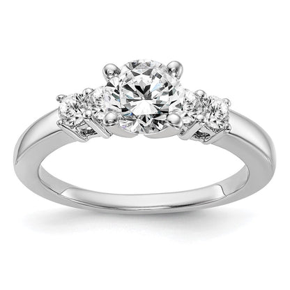 14K Weißgold Verlobungsring mit 5 Diamanten in Krappenfassung