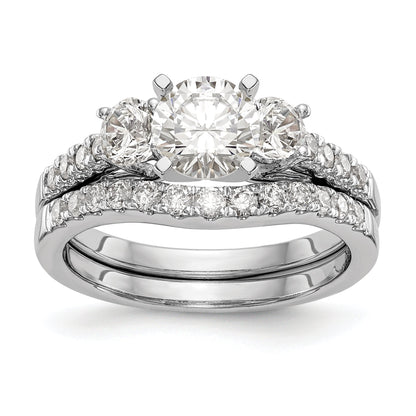14K Weißgold 1/6 Ct. Im Labor Gezüchtet Diamant Vs/si+ G+ Stift Set Verlobungsring