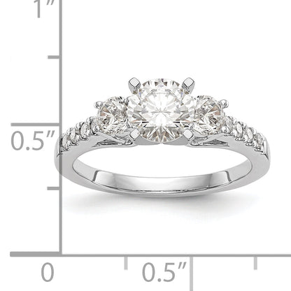 14K Weißgold 1/6 Ct. Im Labor Gezüchtet Diamant Vs/si+ G+ Stift Set Verlobungsring