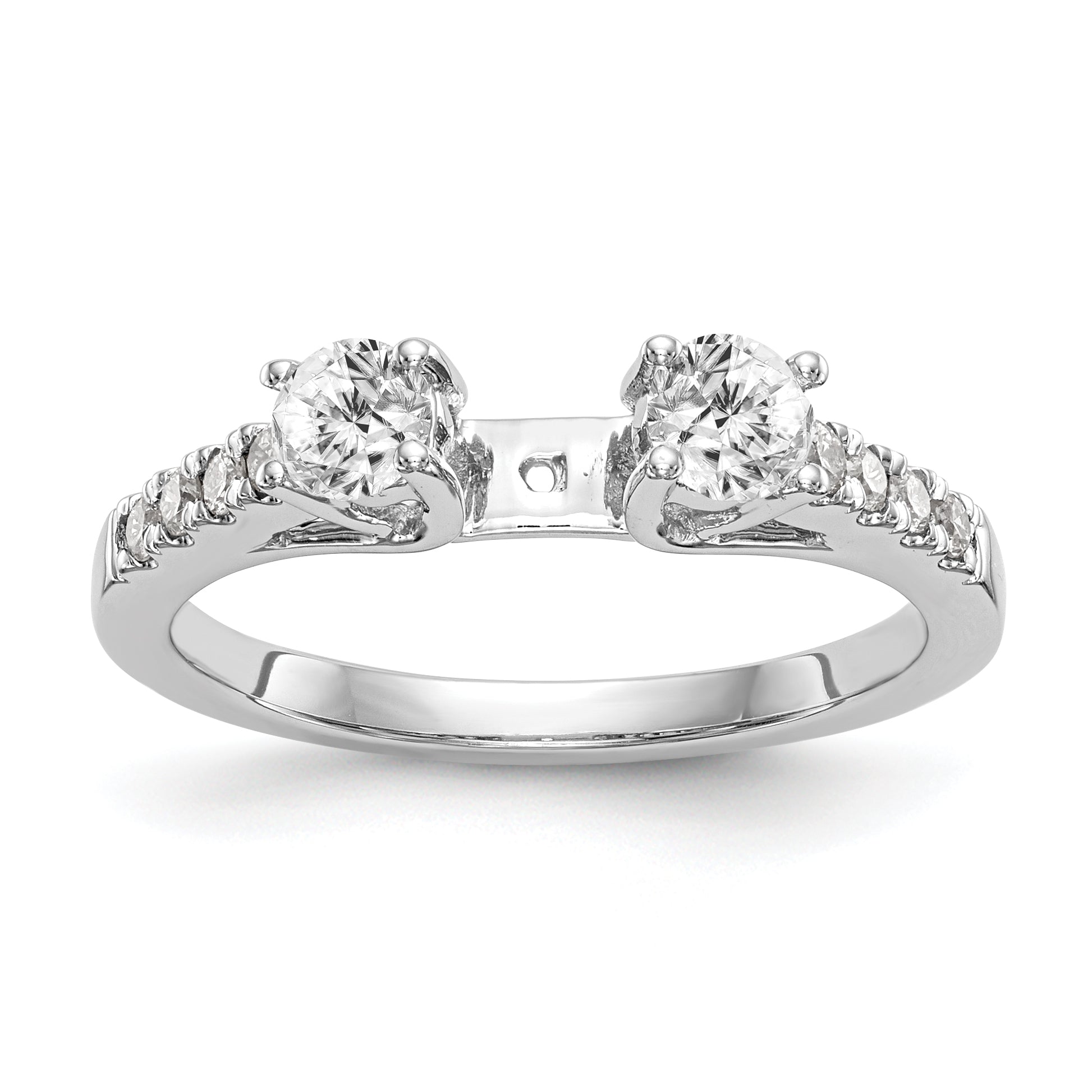 14K Weißgold 1/6 Ct. Im Labor Gezüchtet Diamant Vs/si+ G+ Stift Set Verlobungsring