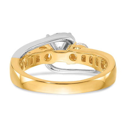 14K Bicolor 5/8 Ct. Im Labor Gezüchtet Diamant Vs/si+ G+ Halbfassung Stift Set Verlobungsring