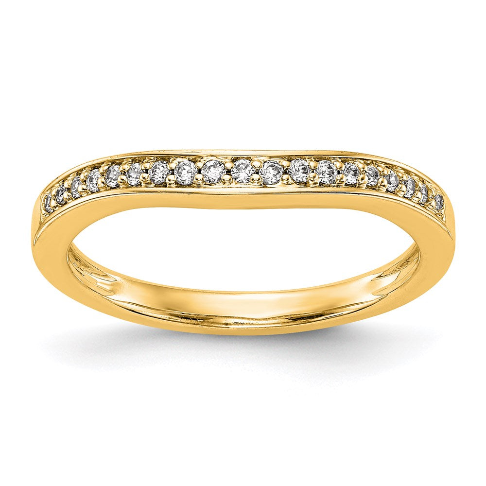 14K Gelbgold Ehering mit echten Diamanten