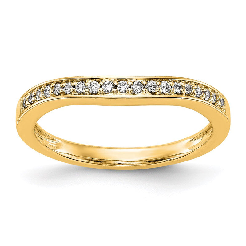 14K Gelbgold Ehering mit echten Diamanten