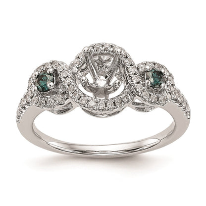 14K Weißgold Verlobungsring mit blauen und weißen simulierten Diamanten