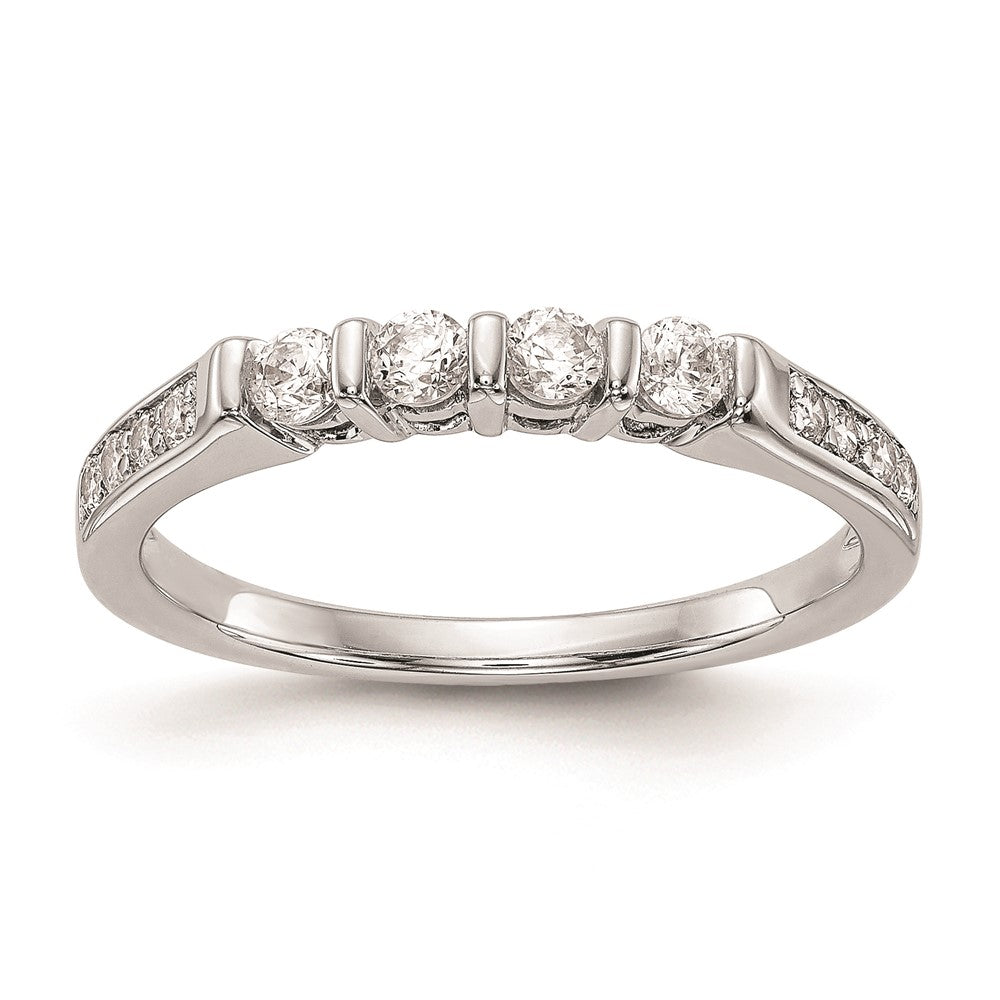 14K Weißgold Ehering mit natürlichen Diamanten