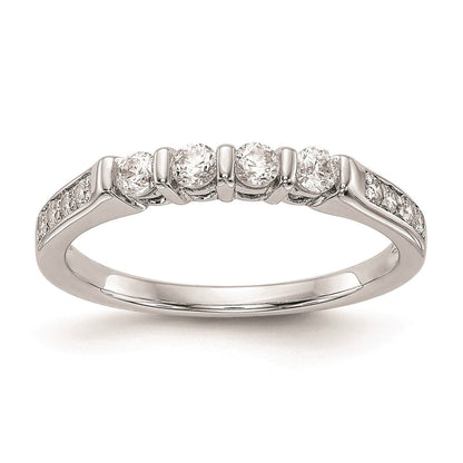 14K Weißgold Ehering mit natürlichen Diamanten