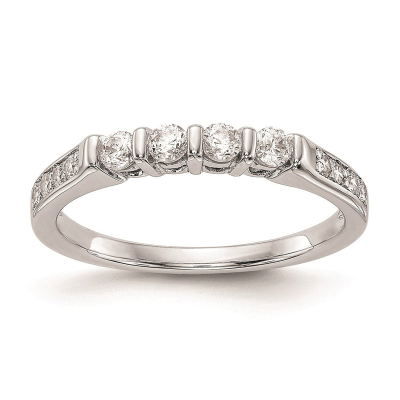 14K Weißgold Ehering mit natürlichen Diamanten