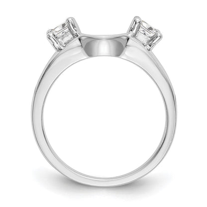 14K Weißgold Ring mit echten Diamanten, Wickel-Design