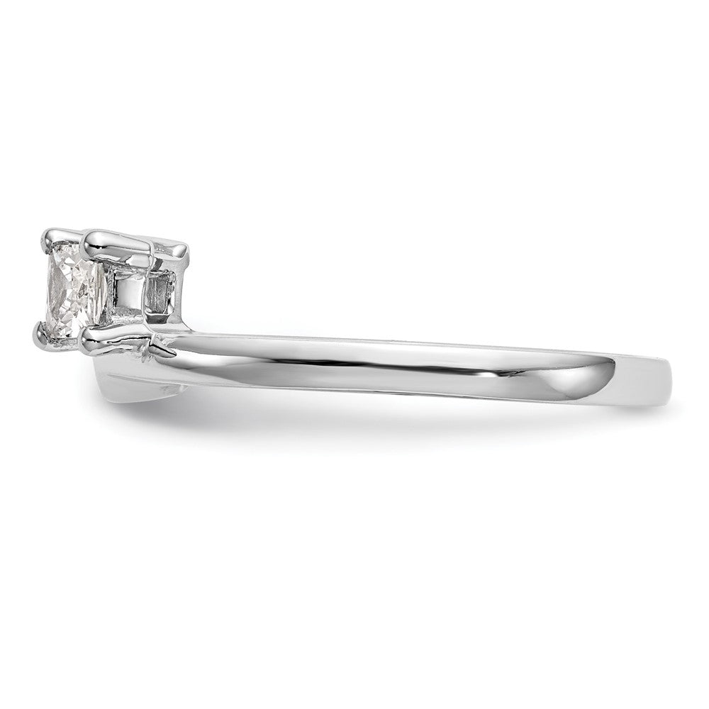 14K Weißgold Ring mit echten Diamanten, Wickel-Design