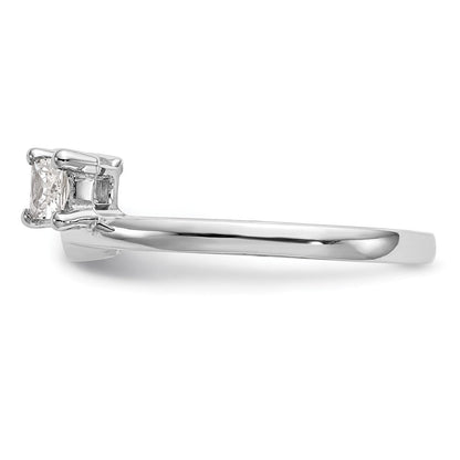 14K Weißgold Ring mit echten Diamanten, Wickel-Design