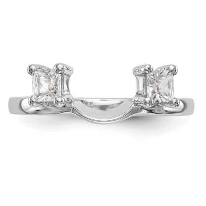 14K Weißgold Ring mit echten Diamanten, Wickel-Design