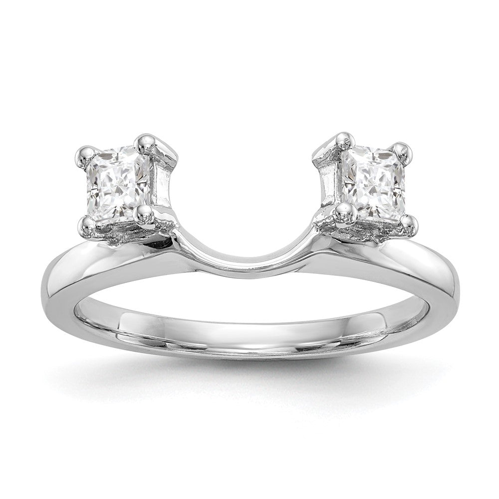 14K Weißgold Ring mit echten Diamanten, Wickel-Design