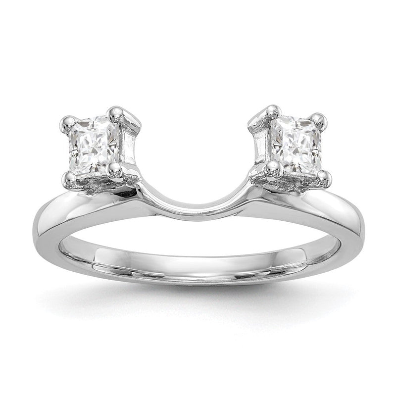 14K Weißgold Diamant-Wickelring, echt