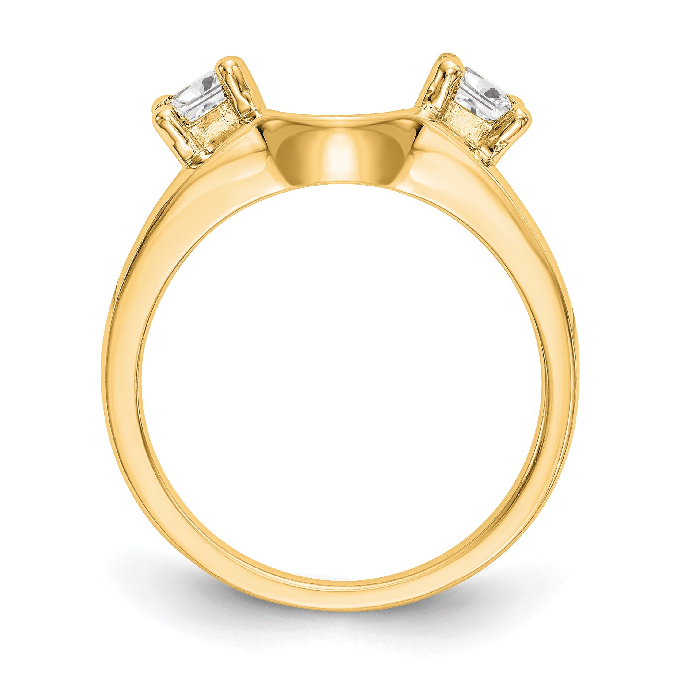 14K Gelbgold Ring mit echten Diamanten, Wrap-Design