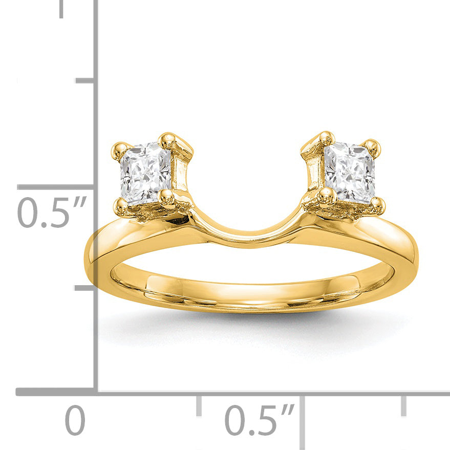 14K Gelbgold Ring mit echten Diamanten, Wrap-Design