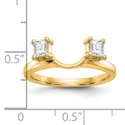 14K Gelbgold Ring mit echten Diamanten, Wrap-Design