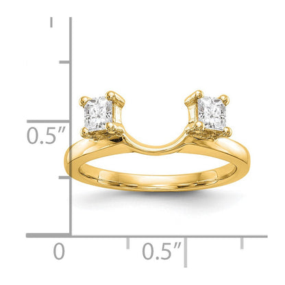14K Gelbgold Ring mit echten Diamanten, wickelnd