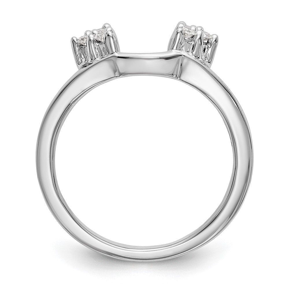 14K Weißgold Ring mit echten Diamanten, Wickel-Design