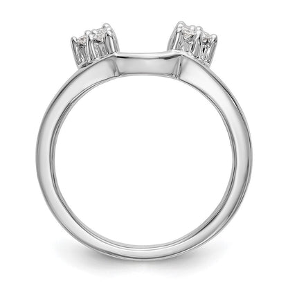 14K Weißgold Ring mit echten Diamanten, Wickel-Design