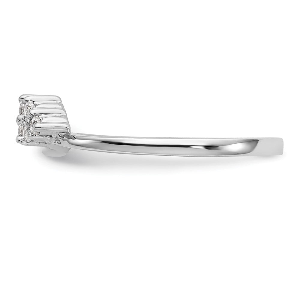 14K Weißgold Ring mit echten Diamanten, Wickel-Design