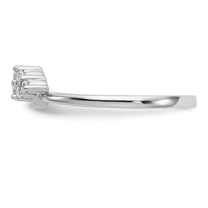 14K Weißgold Ring mit echten Diamanten, Wickel-Design