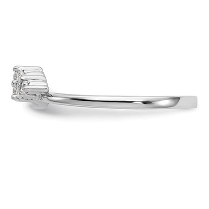 14K Weißgold Diamant-Wickelring, 0,12 ct Gesamtgewicht