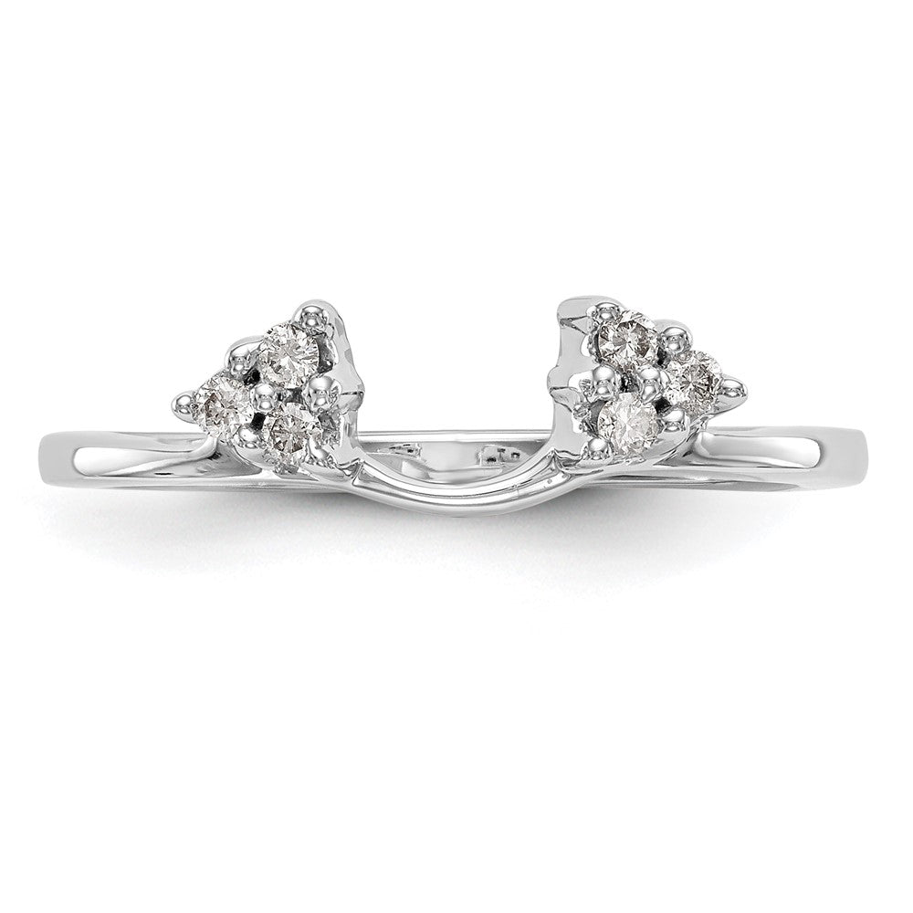 14K Weißgold Diamant-Wickelring, 0,12 ct Gesamtgewicht