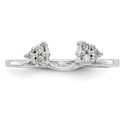 14K Weißgold Ring mit echten Diamanten, Wickel-Design