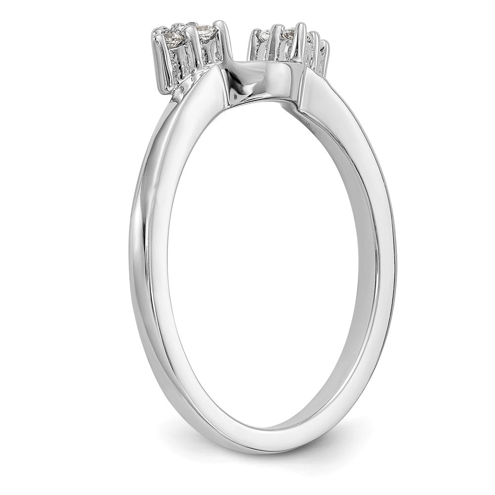 14K Weißgold Diamant-Wickelring, 0,12 ct Gesamtgewicht