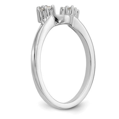 14K Weißgold Diamant-Wickelring, 0,12 ct Gesamtgewicht