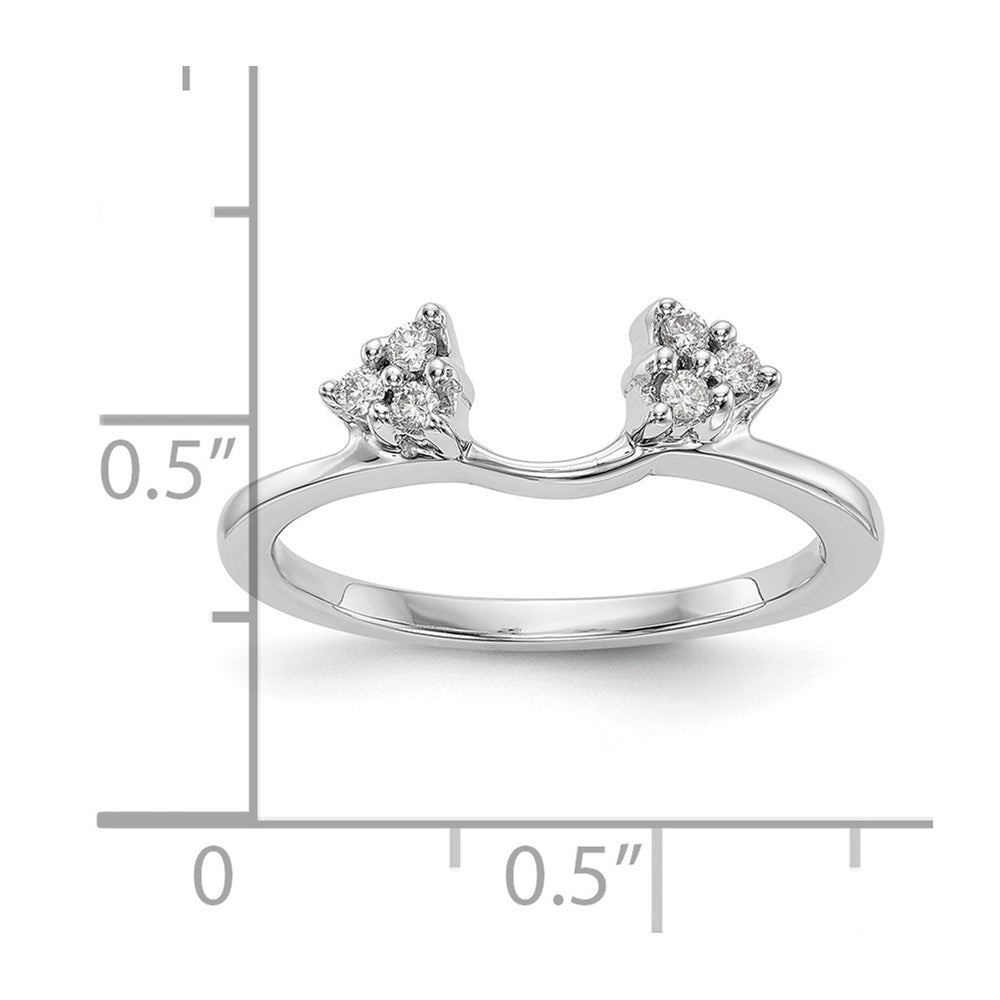 14K Weißgold Diamant-Wickelring, 0,12 ct Gesamtgewicht