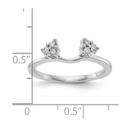 14K Weißgold Diamant-Wickelring, 0,12 ct Gesamtgewicht