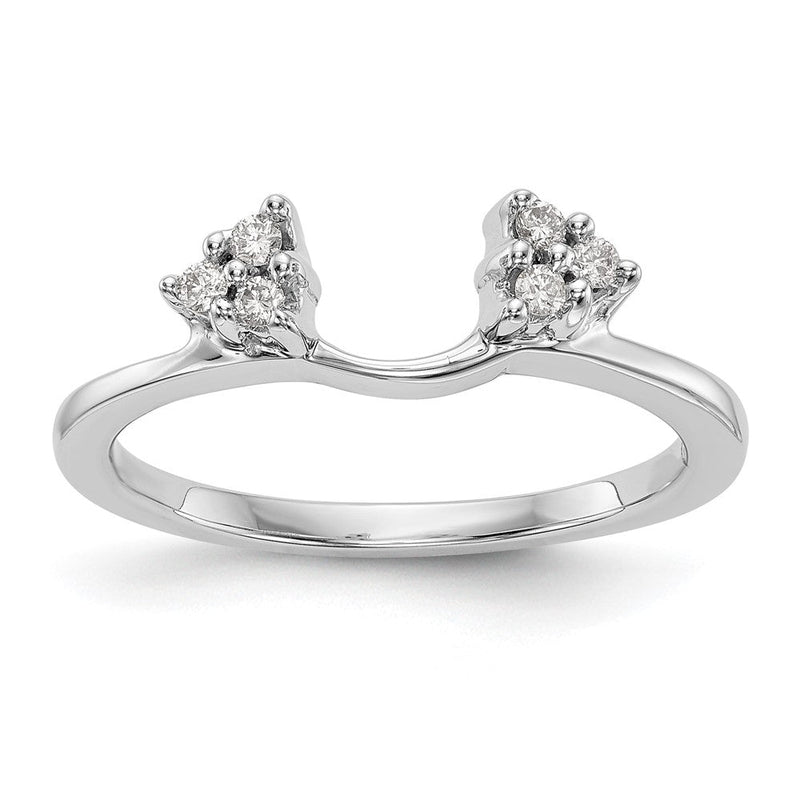 14K Weißgold Diamant-Wickelring, echt