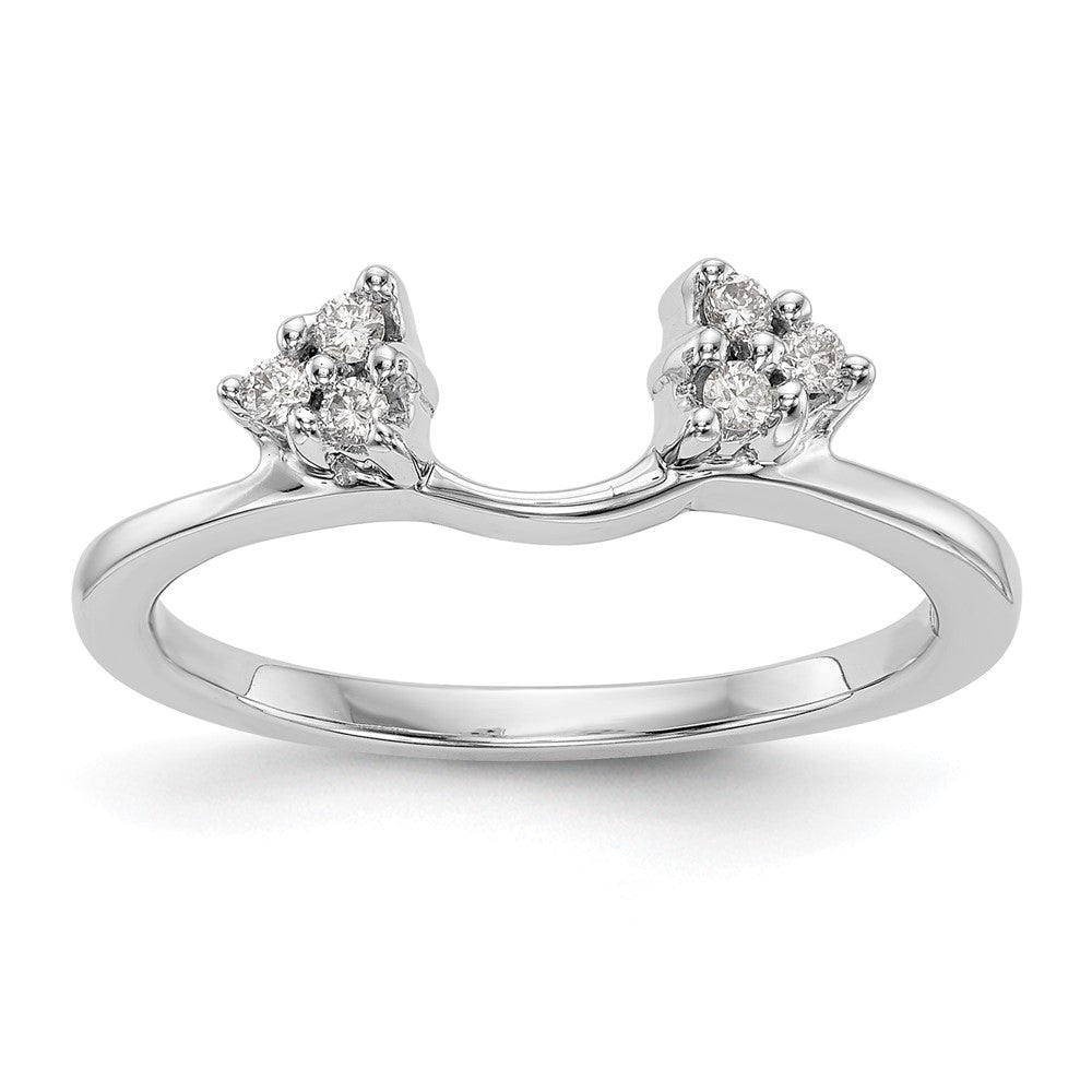 14K Weißgold Ring mit echten Diamanten, Wickel-Design