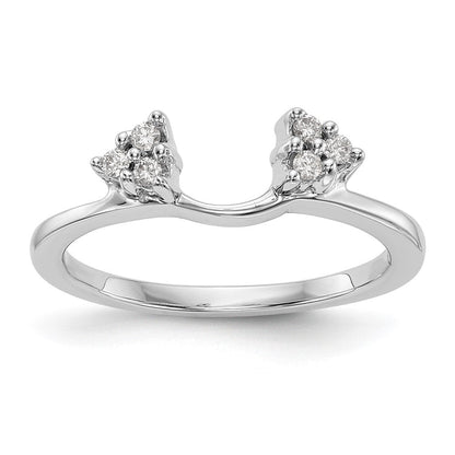 14K Weißgold Ring mit echten Diamanten, Wickel-Design
