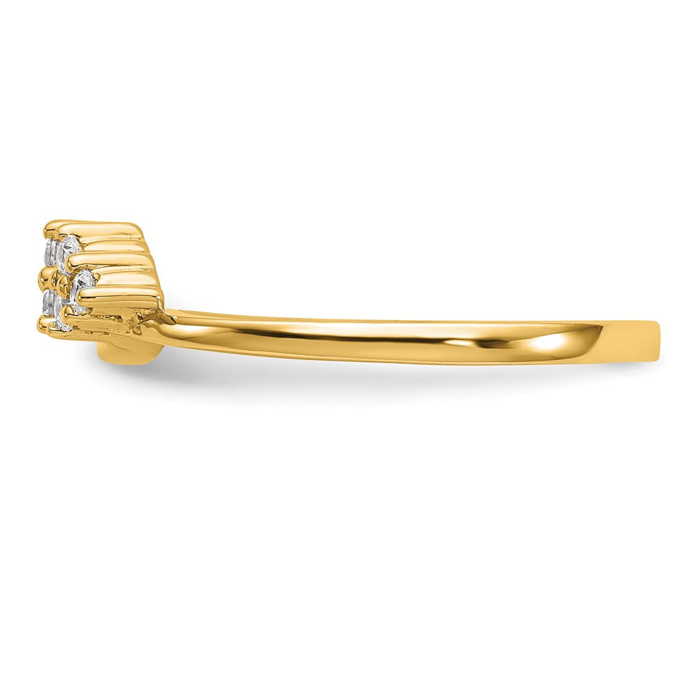 14K Gelbgold Ring-Wrap mit 0,125 ct. Labor gezüchteten Diamanten VS/SI+ G+