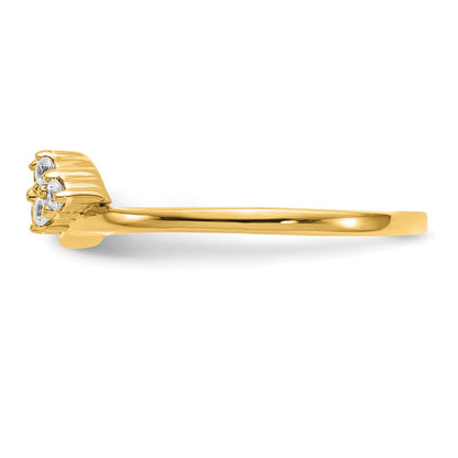 14K Gelbgold Ehering mit natürlichen Diamanten, 0,15 ct. Gesamtgewicht
