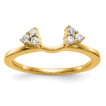 14K Gelbgold Ehering mit natürlichen Diamanten, 0,15 ct. Gesamtgewicht
