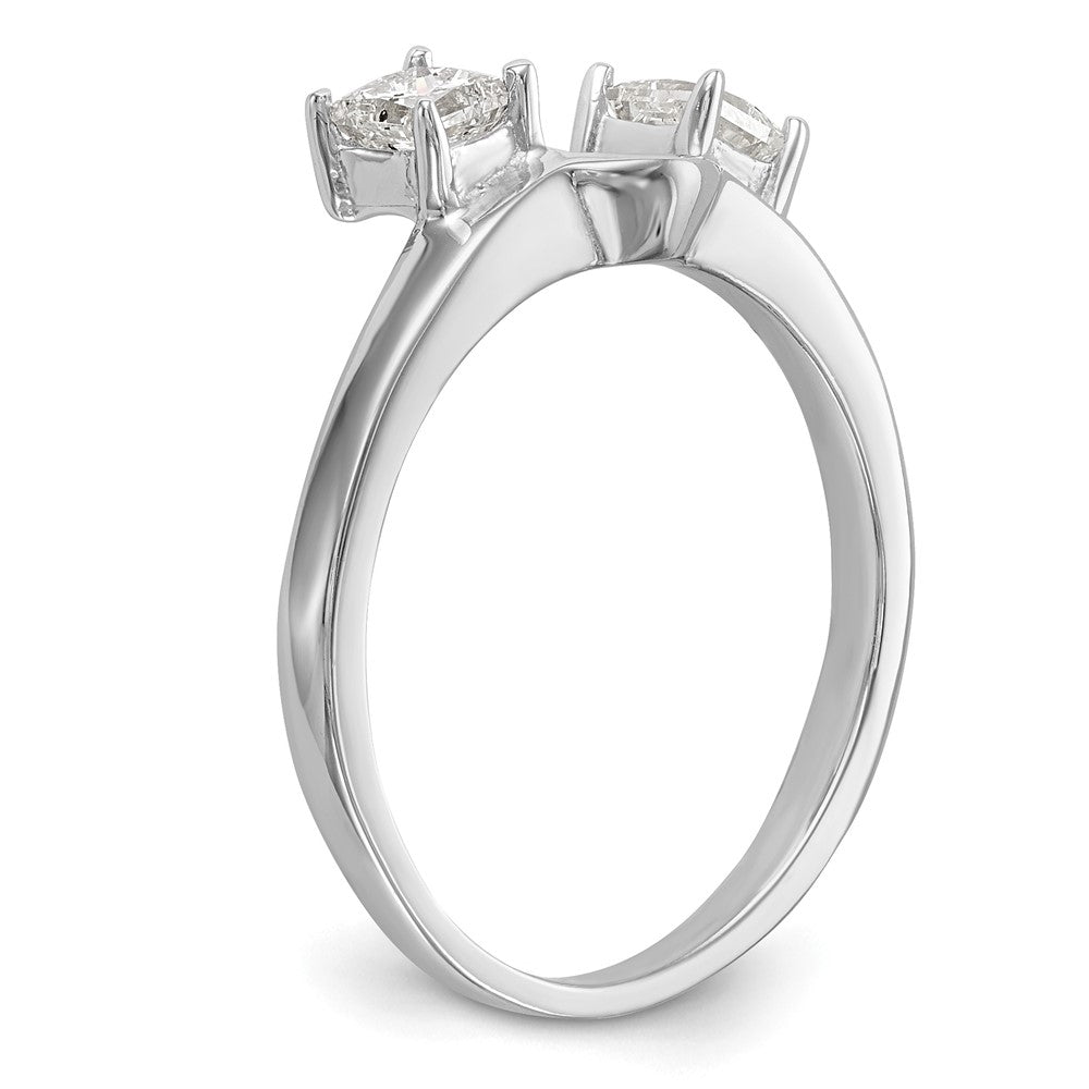 14K Weißgold Diamant-Wickelring
